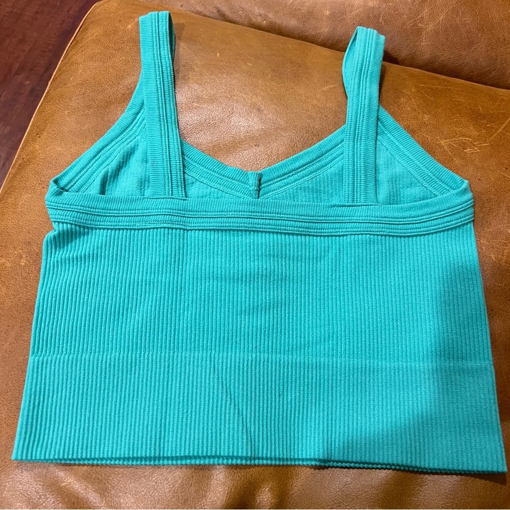 Turquoise Ribbed Tank Top - Picture 3 of 4